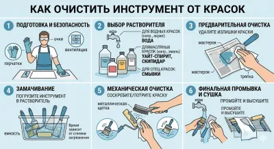 Як очистити пензлі та валики від фарби: повний гід технолога Polifarb