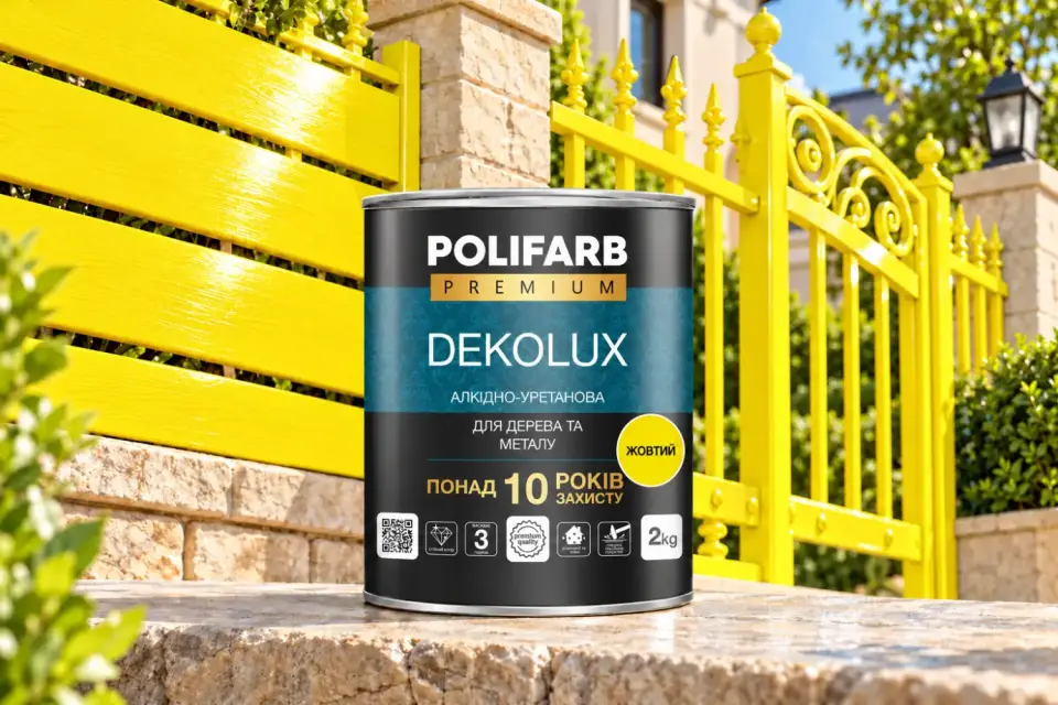 DEKOLUX Емаль для металу і дерева, жовтий, 2 кг