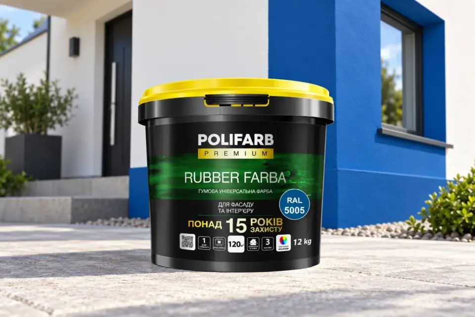 RUBBER FARBA Гумова фарба для даху, шиферу й цоколя