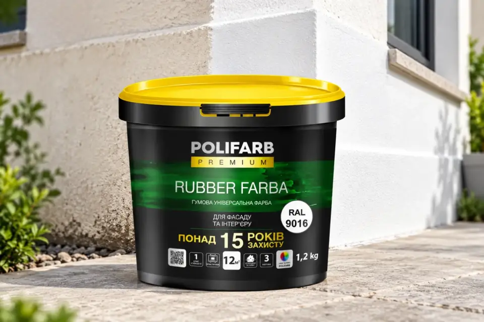 RUBBER FARBA Гумова фарба для даху, шиферу й цоколя