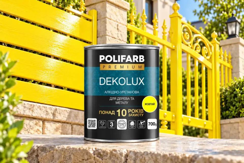 DEKOLUX Емаль для металу і дерева, жовтий, 0.7 кг