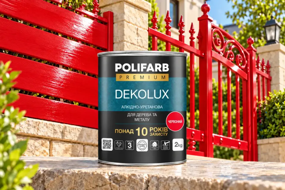 DEKOLUX Емаль для металу і дерева, червоний, 2 кг