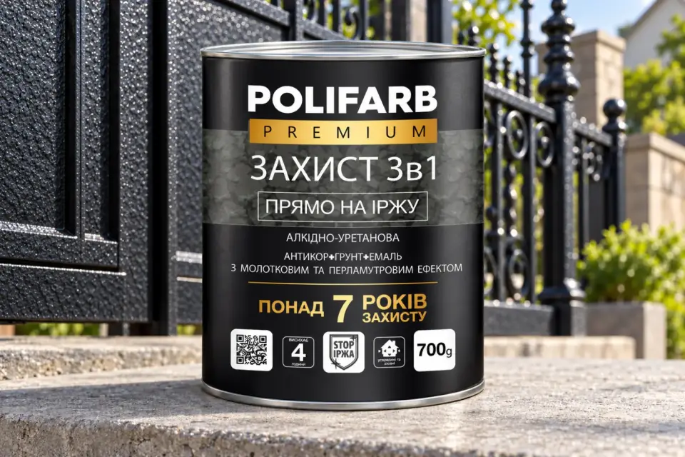 ЗАХИСТ 3 В 1 Антикорозійна емаль з молотковим ефектом