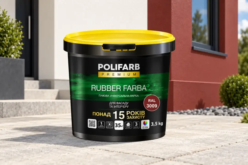 RUBBER FARBA Гумова фарба для даху, шиферу й цоколя
