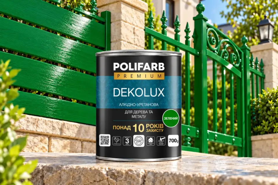 DEKOLUX Емаль для металу і дерева, зелений, 0.7 кг