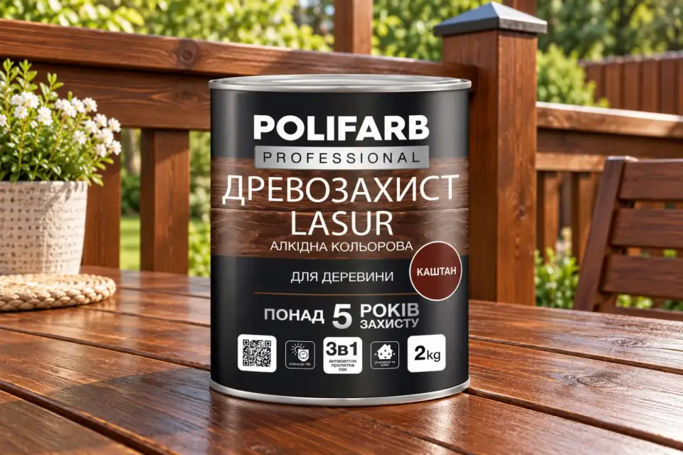 ДРЕВОЗАХИСТ LASUR Лак-антисептик для деревини