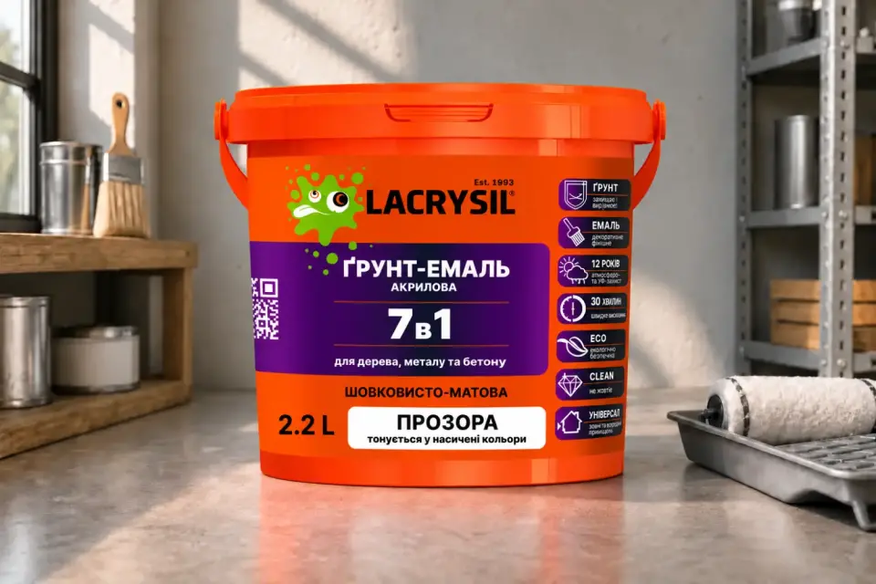 7-in-1 acrylic primer enamel for wood, metal, and concrete