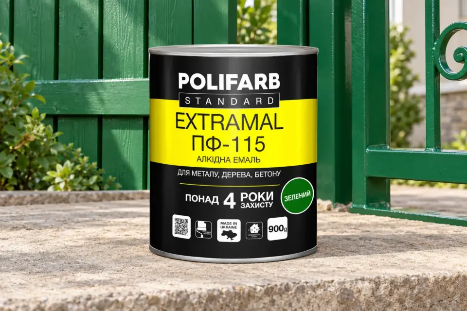 EXTRAMAL ПФ-115 Алкідна емаль, зелений, 0.9 кг