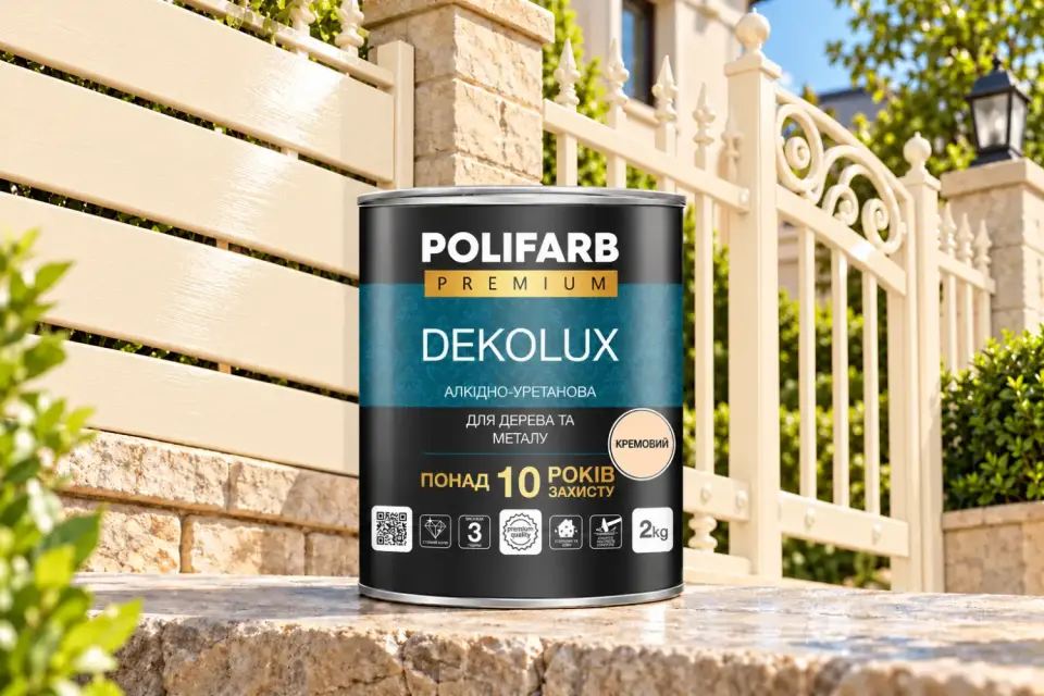 DEKOLUX Емаль для металу і дерева, кремовий, 2 кг