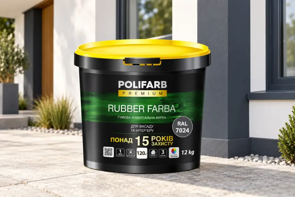 RUBBER FARBA Гумова фарба для даху, шиферу й цоколя