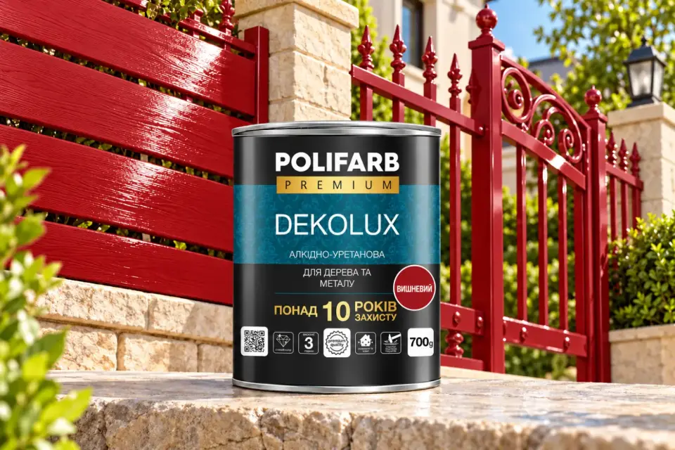 DEKOLUX Емаль для металу і дерева, вишневий, 0.7 кг