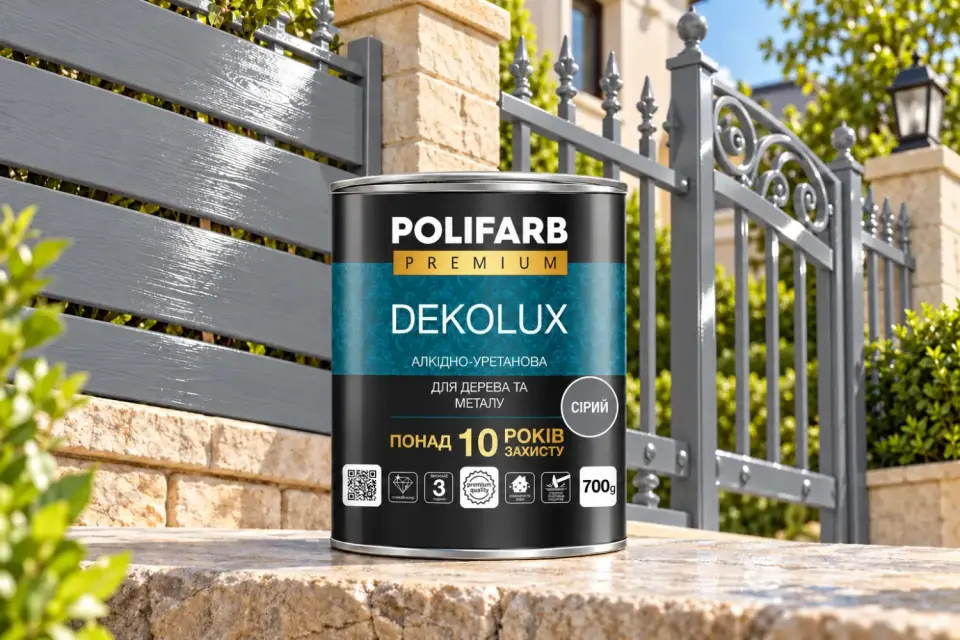 DEKOLUX Емаль для металу і дерева, сірий, 0.7 кг
