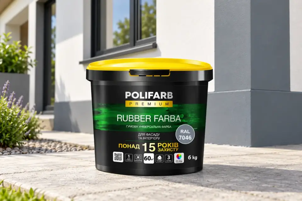 RUBBER FARBA Гумова фарба для даху, шиферу й цоколя