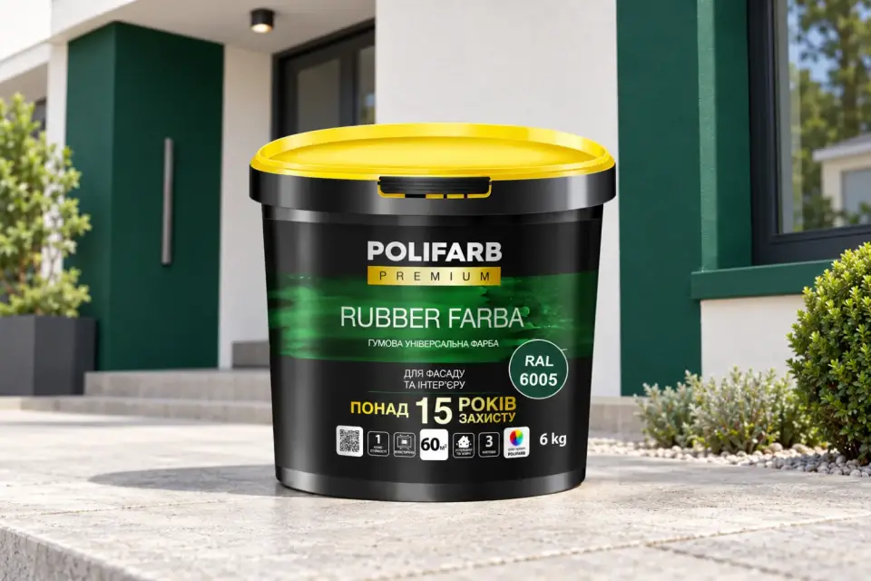 RUBBER FARBA Гумова фарба для даху, шиферу й цоколя