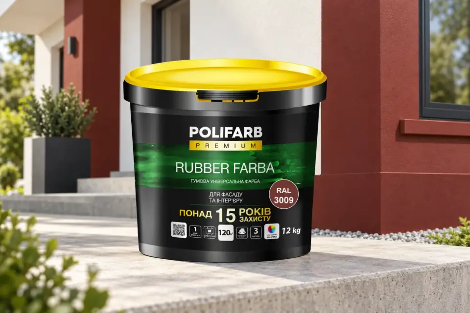 RUBBER FARBA Гумова фарба для даху, шиферу й цоколя