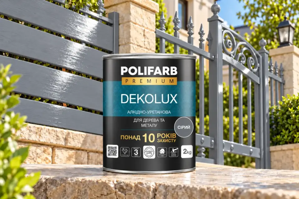 DEKOLUX Емаль для металу і дерева, сірий, 2 кг
