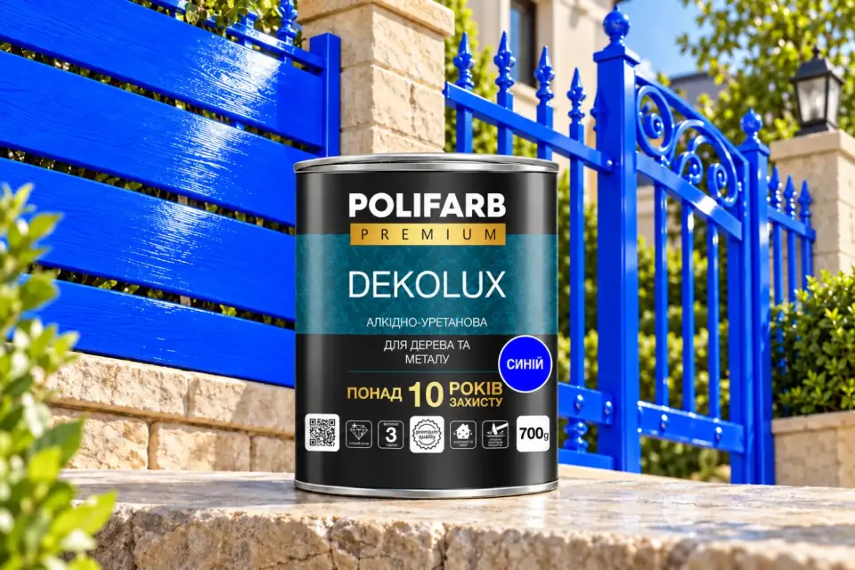 DEKOLUX Емаль для металу і дерева, синій, 0.7 кг