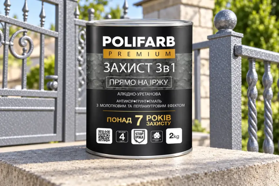 ЗАХИСТ 3 В 1 Антикорозійна емаль з молотковим ефектом