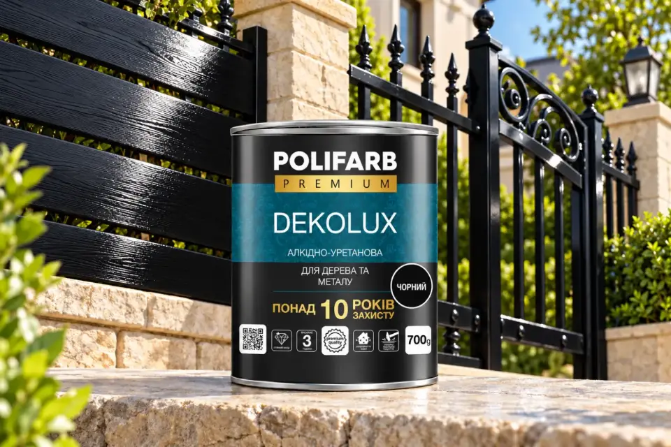DEKOLUX Емаль для металу і дерева, чорний, 0.7 кг