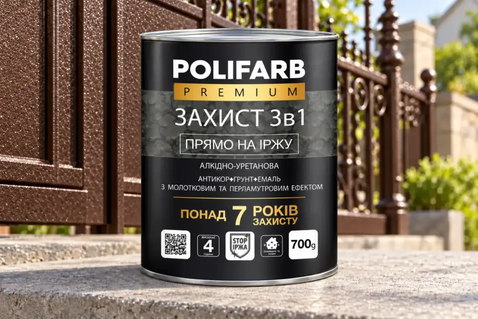 ЗАХИСТ 3 В 1 Антикорозійна емаль з молотковим ефектом