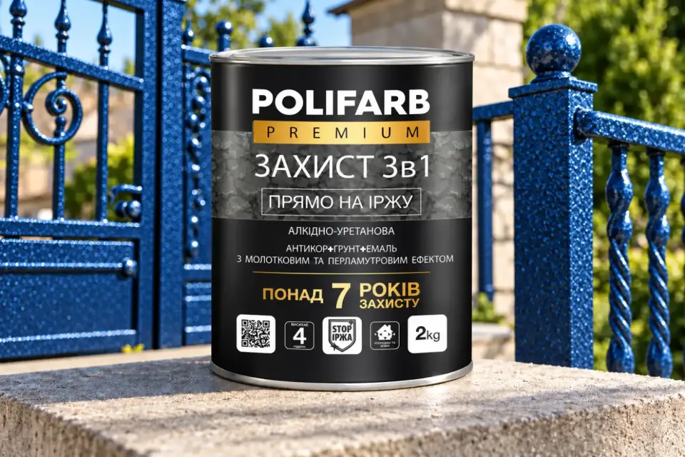 ЗАХИСТ 3 В 1 Антикорозійна емаль з молотковим ефектом