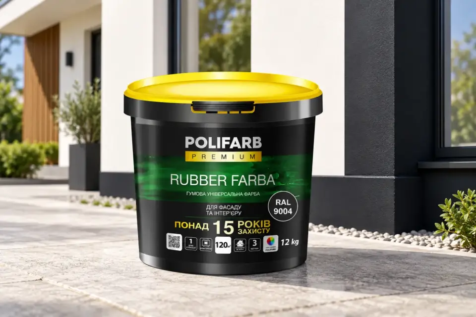 RUBBER FARBA Гумова фарба для даху, шиферу й цоколя