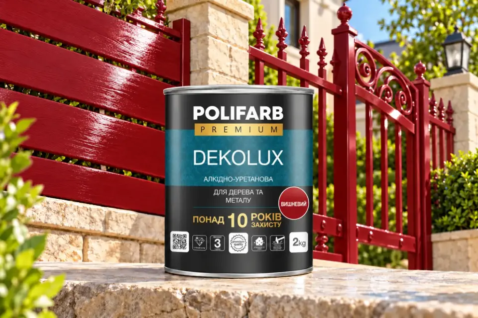 DEKOLUX Емаль для металу і дерева, вишневий, 2 кг
