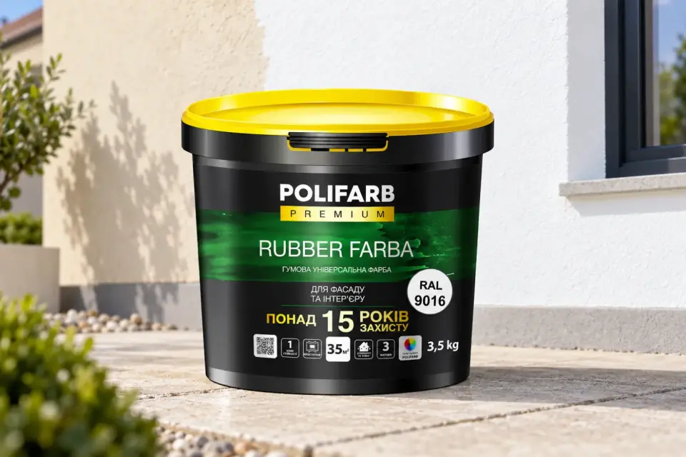 RUBBER FARBA Гумова фарба для даху, шиферу й цоколя