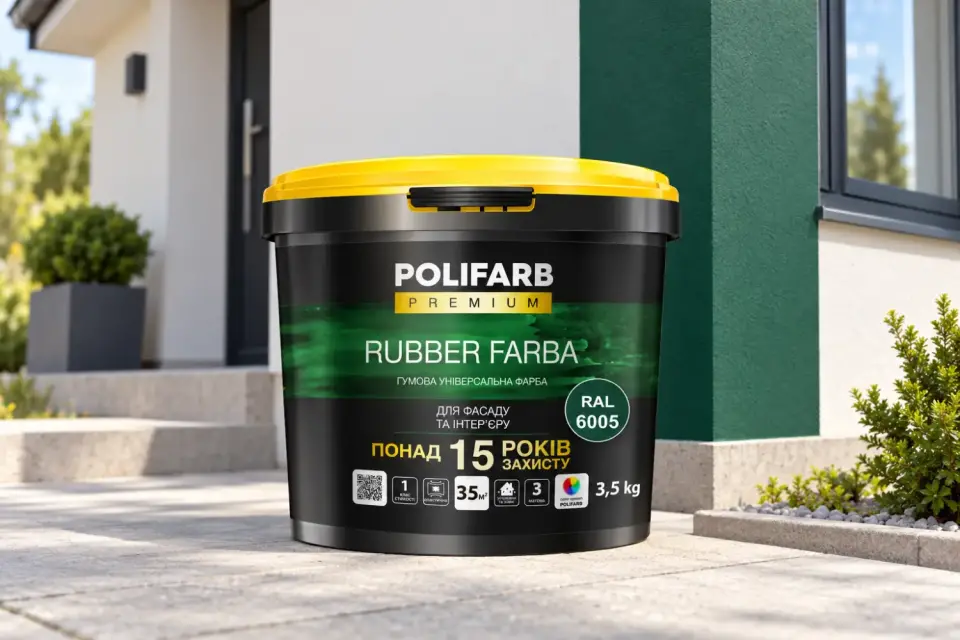 RUBBER FARBA Гумова фарба для даху, шиферу й цоколя