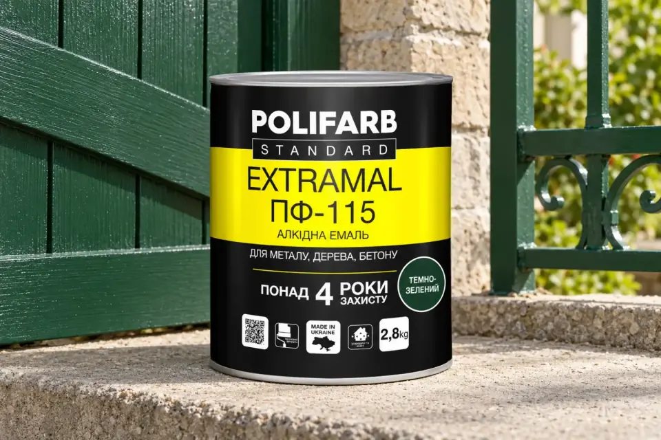 EXTRAMAL ПФ-115 Алкідна емаль, темно-зелений, 2.8 кг