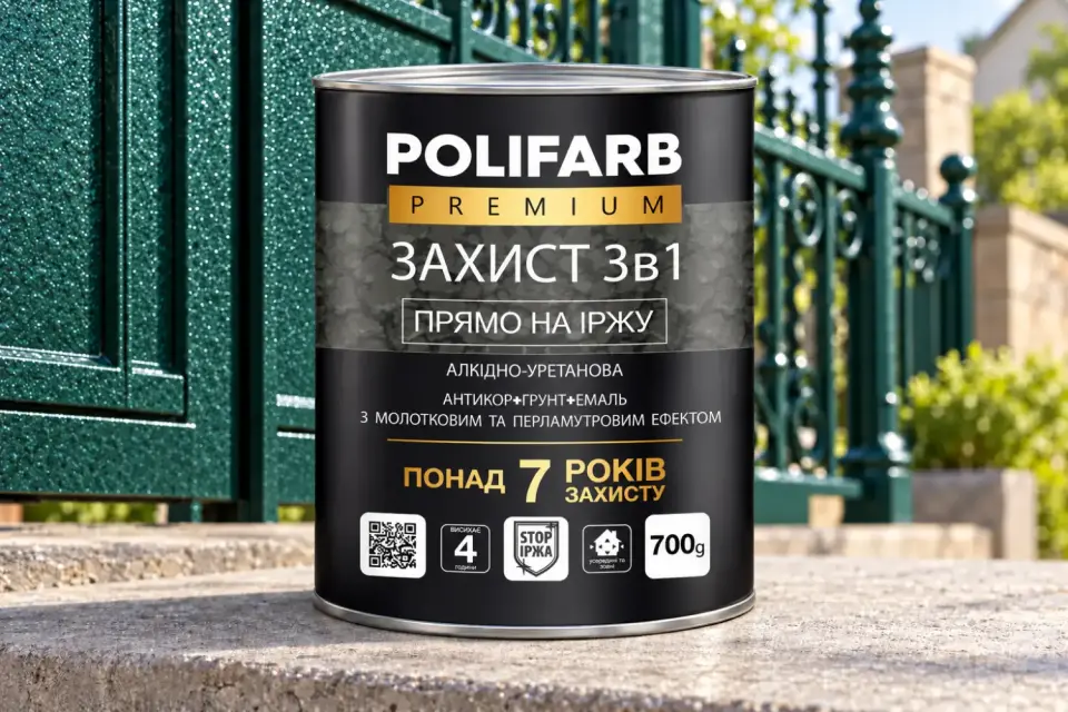 ЗАХИСТ 3 В 1 Антикорозійна емаль з молотковим ефектом