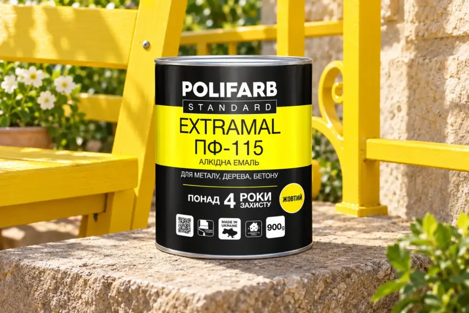 EXTRAMAL ПФ-115 Алкідна емаль, жовтий, 0.9 кг