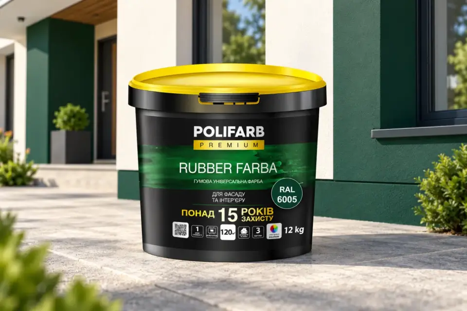 RUBBER FARBA Гумова фарба для даху, шиферу й цоколя