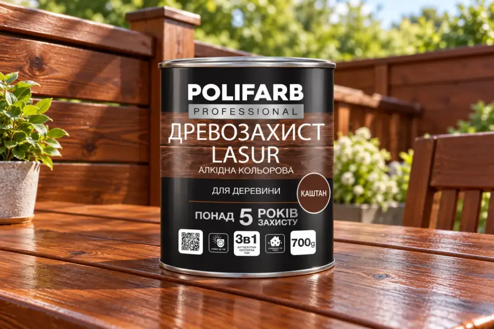 ДРЕВОЗАХИСТ LASUR Лак-антисептик для деревини