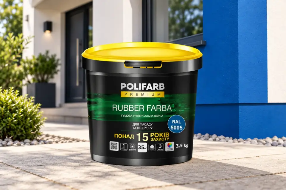 RUBBER FARBA Гумова фарба для даху, шиферу й цоколя