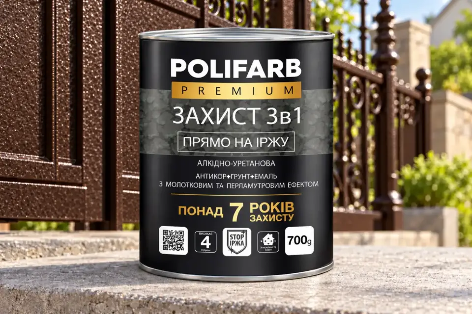 ЗАХИСТ 3 В 1 Антикорозійна емаль з молотковим ефектом