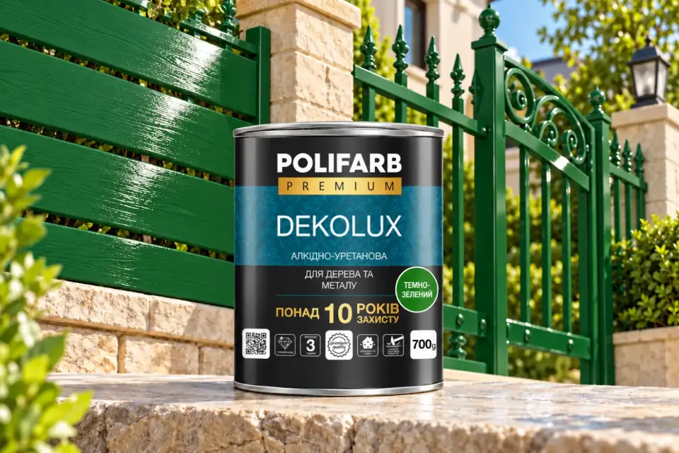 DEKOLUX Емаль для металу і дерева, темно-зелений, 0.7 кг